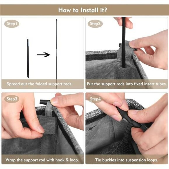 Large Double Laundry Hamper with Lid Removable Bags for Bedroom Bathroom - Picture 6 of 8